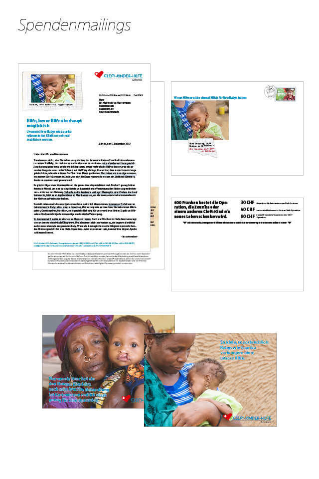 Spendenmaillings Gestaltung und Konzept